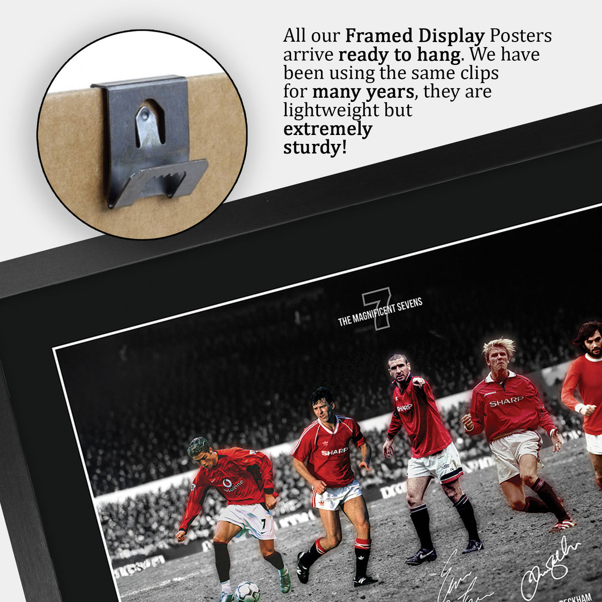 Man Utd Magnificent 7s A3 framed print, view 5