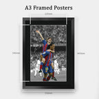 Ronaldinho & Messi A3 framed print, view 2