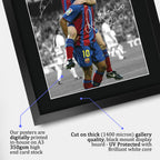 Ronaldinho & Messi A3 framed print, view 4