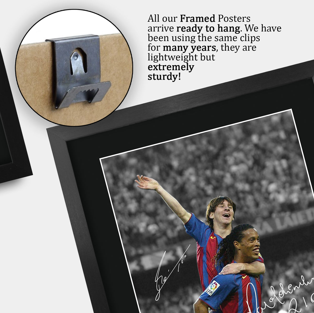 Ronaldinho & Messi A3 framed print, view 5