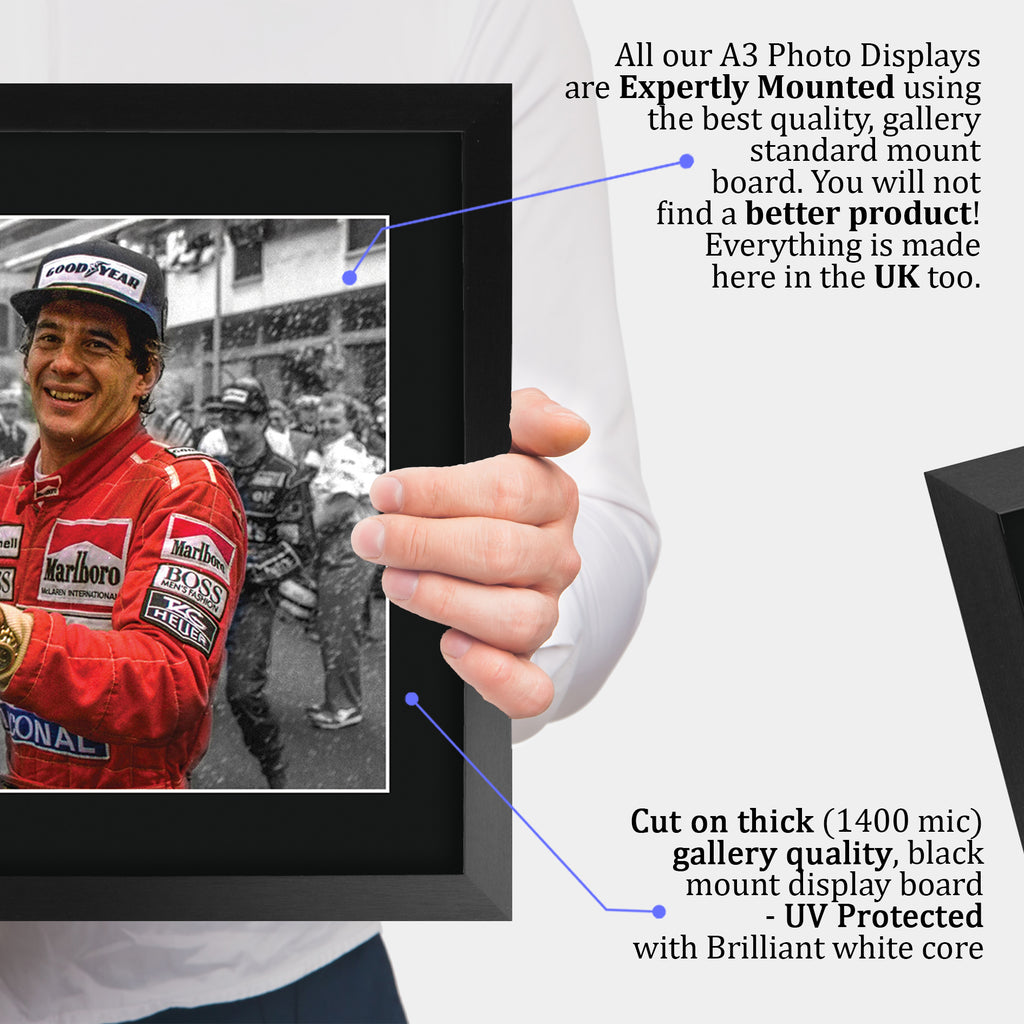 Ayrton Senna Contrast Icon A3 framed print, view 4