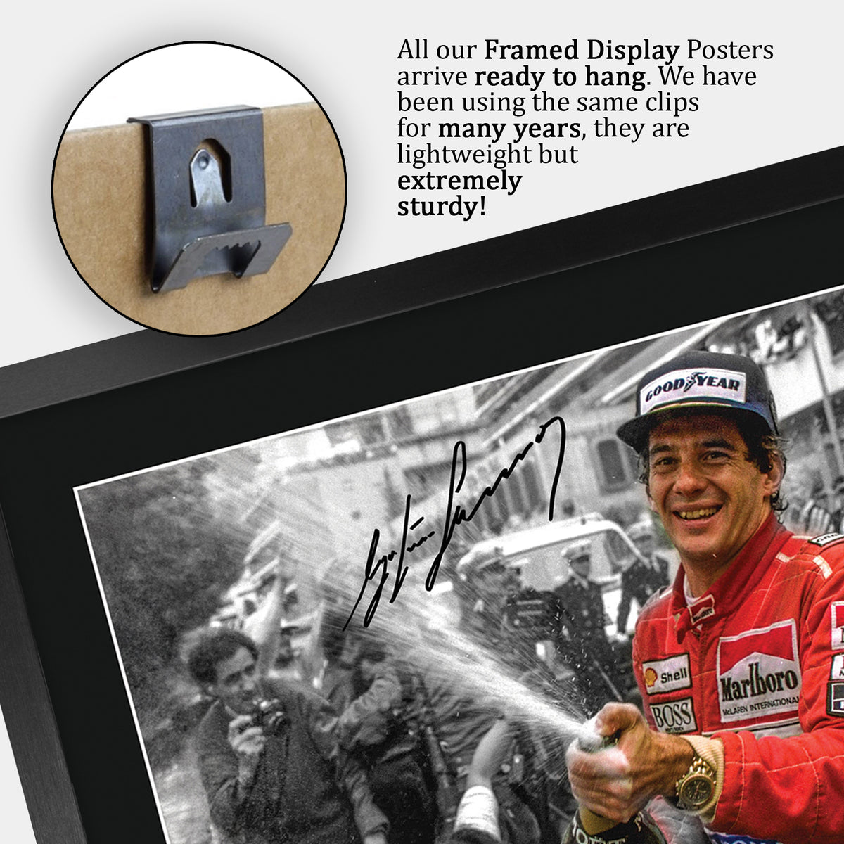 Ayrton Senna Contrast Icon A3 framed print, view 5