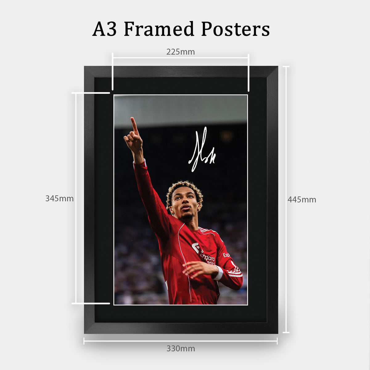 Hugo Ekitike Contrast Icon A3 framed print, view 2