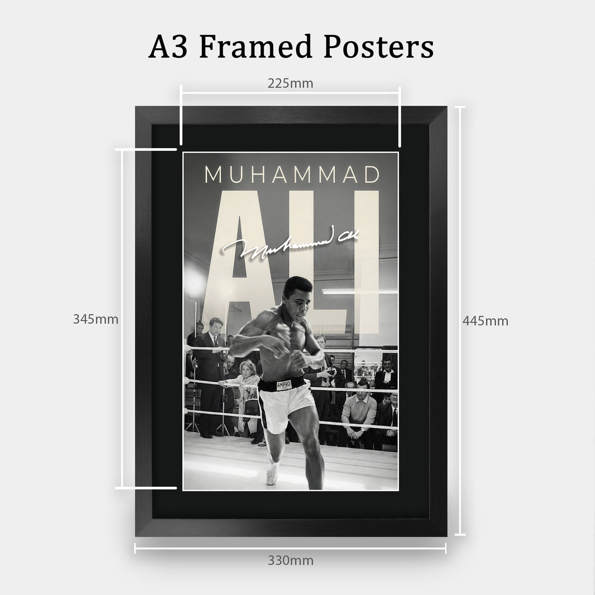 Muhammad Ali Contrast Icon A3 framed print, view 2