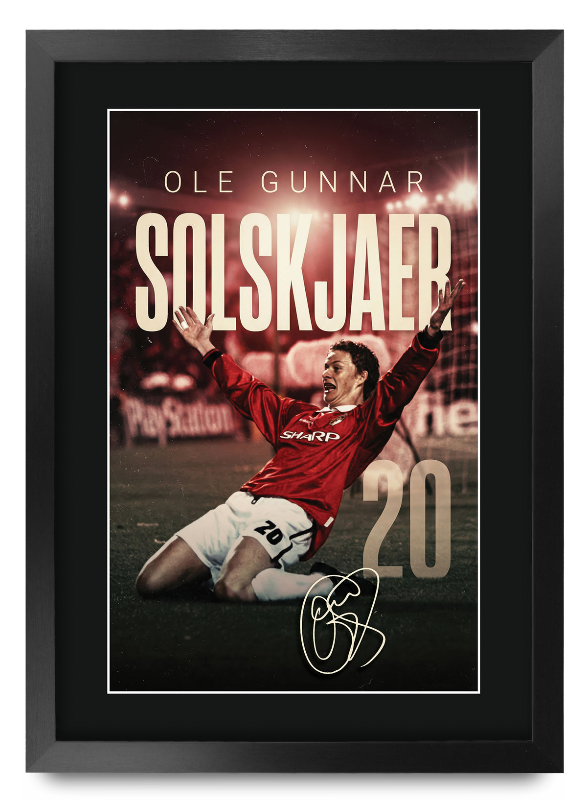 Ole Gunnar Solskjaer A3 framed print