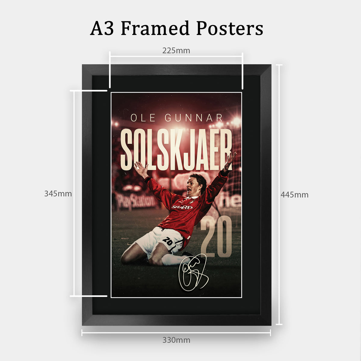 Ole Gunnar Solskjaer A3 framed print, view 2