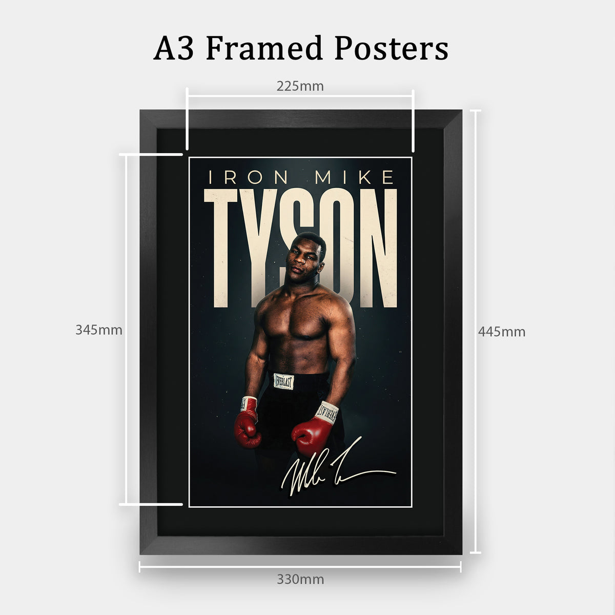 Mike Tyson Boxing A3 framed print, view 2