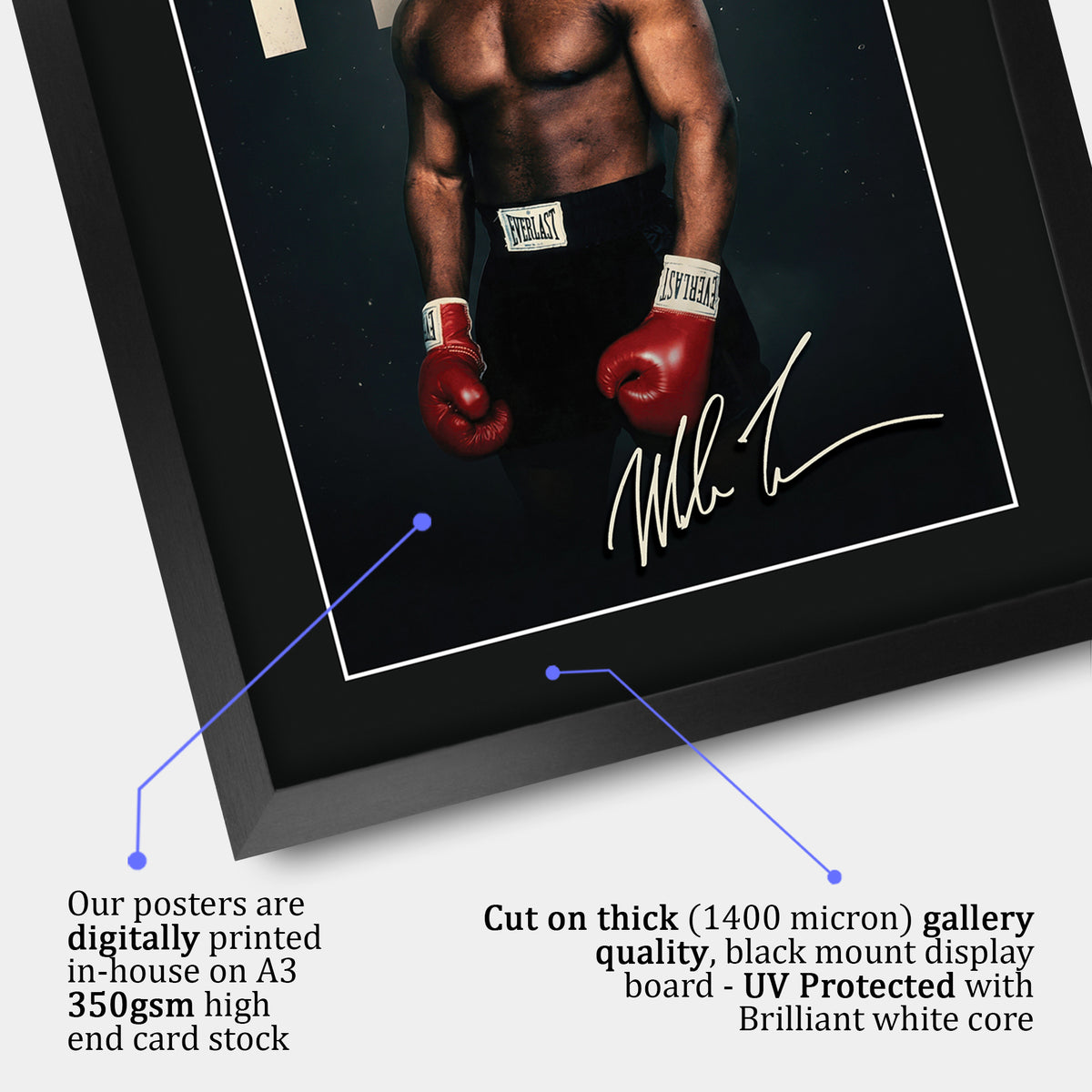 Mike Tyson Boxing A3 framed print, view 4