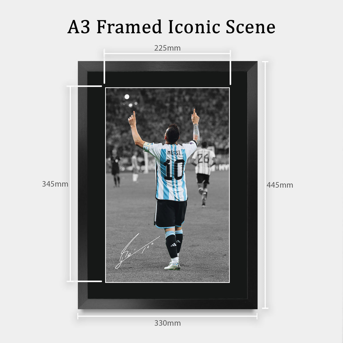 Lionel Messi II A3 framed print, view 2