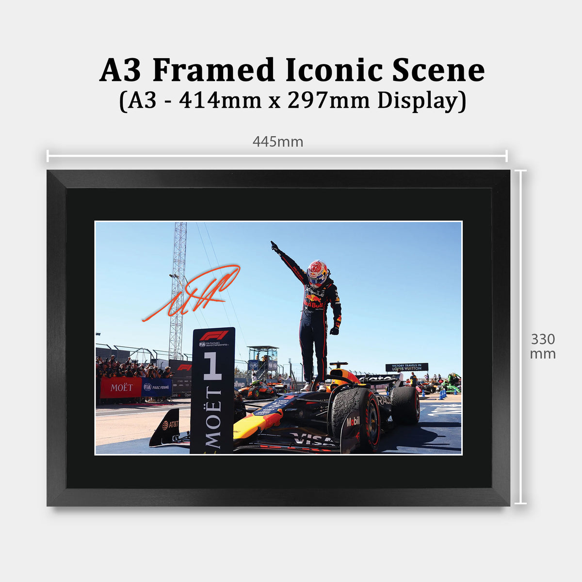 Max Verstappen A3 framed print, view 2