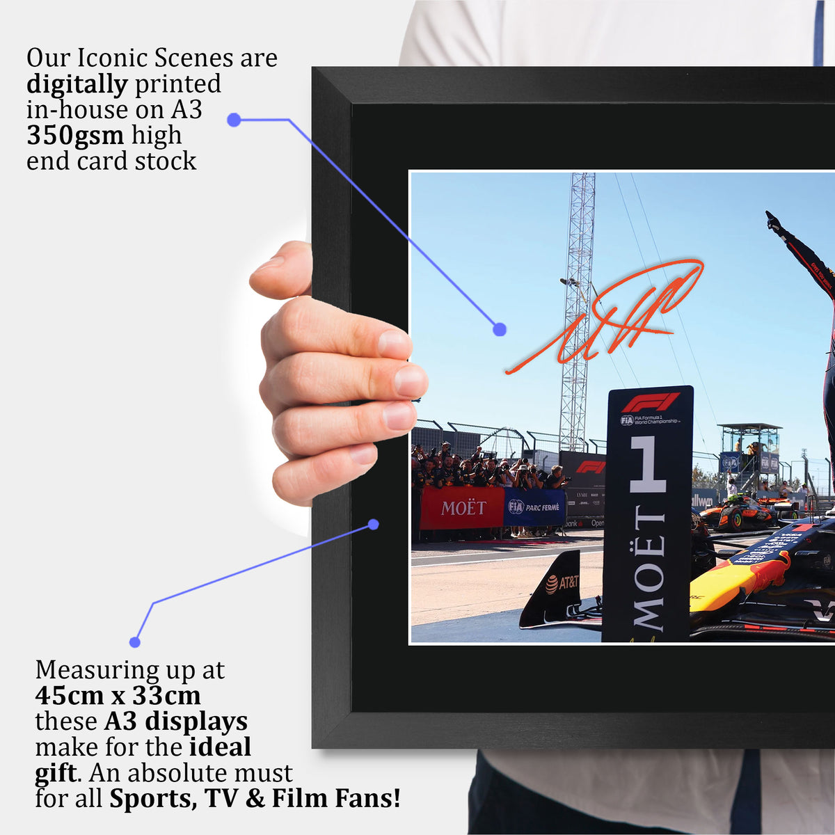 Max Verstappen A3 framed print, view 3
