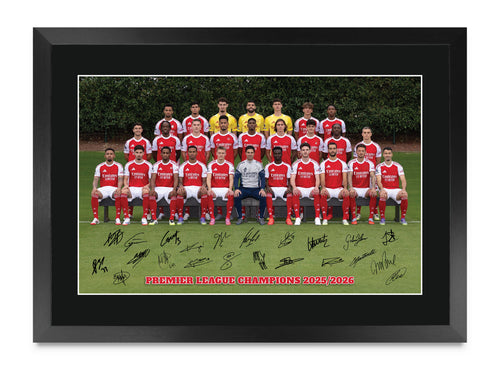 Arsenal Champions 25/26 Winners Full Squad A3 framed print