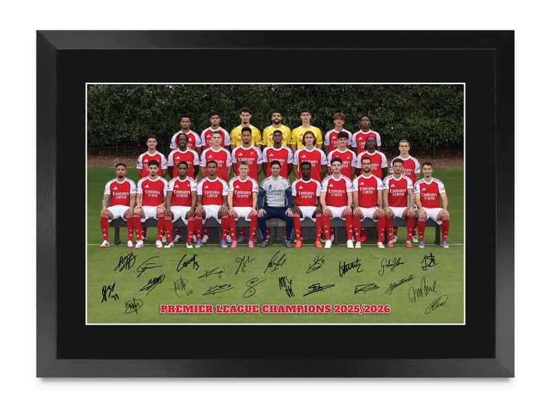 Gunners Champions 25/26 Winners Full Squad A3 Framed Print