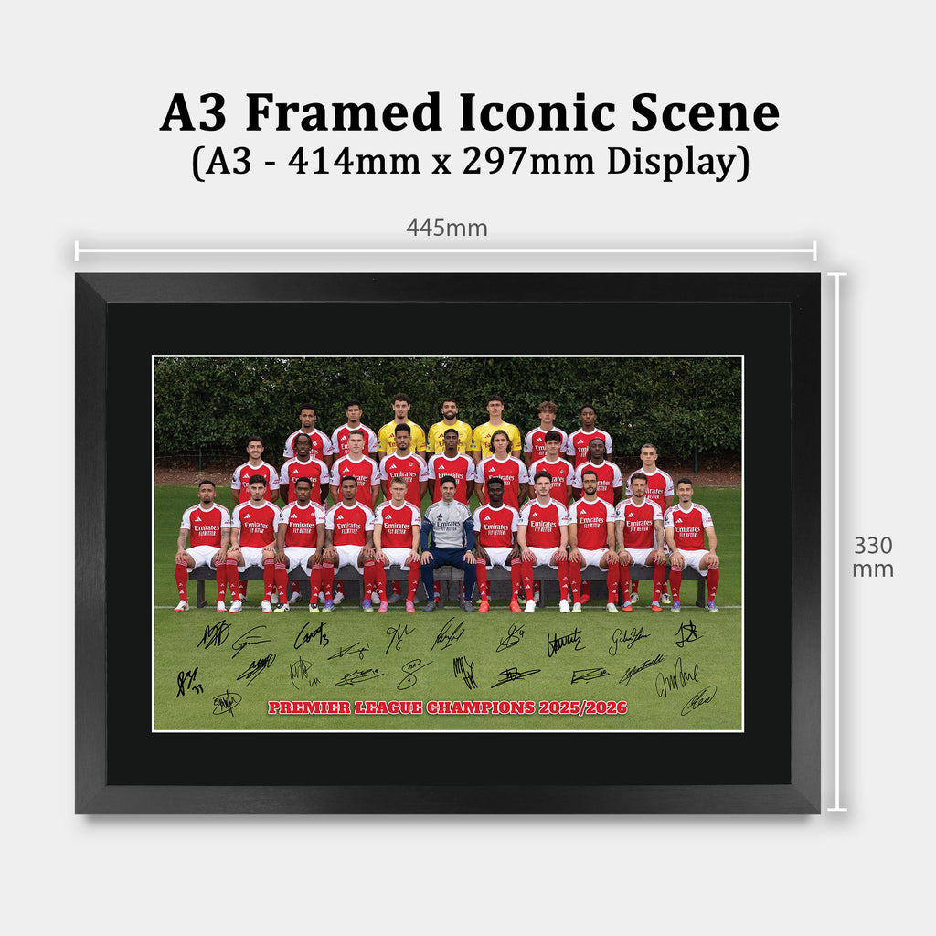 Arsenal Champions 25/26 Winners Full Squad A3 framed print, view 2