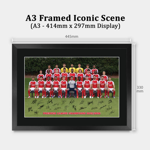 Arsenal Champions 25/26 Winners Full Squad A3 framed print, view 2
