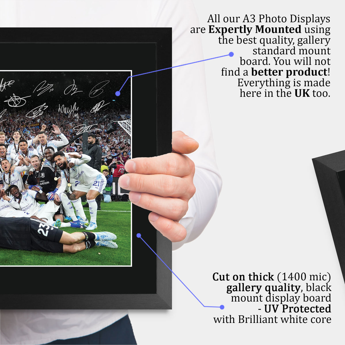 Aston Villa Europa League Winners 2026 A3 framed print, view 4