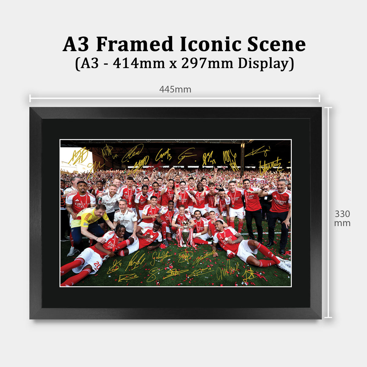 Arsenal Premier League Champions 25/26 Winners 2025 A3 framed print, view 2