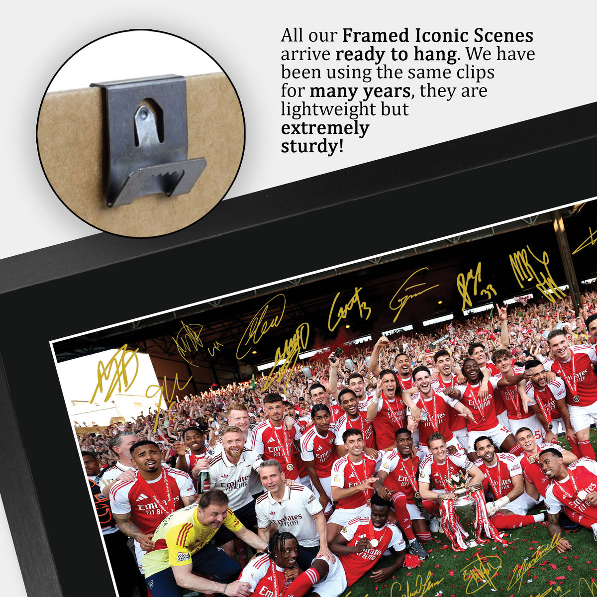 Arsenal Premier League Champions 25/26 Winners 2025 A3 framed print, view 5