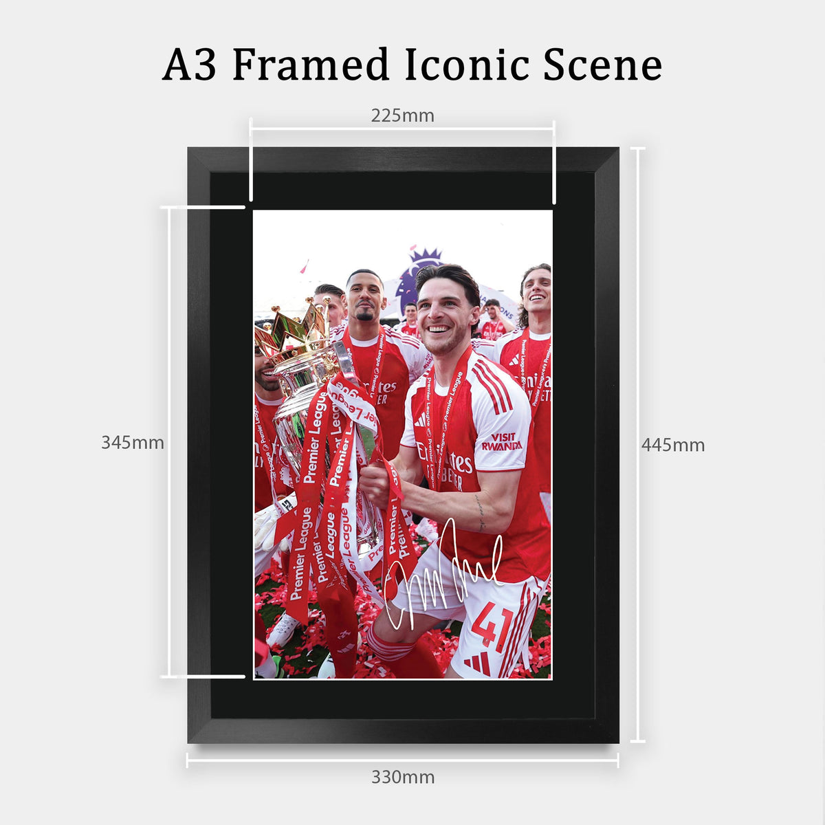Declan Rice Winners A3 framed print, view 2