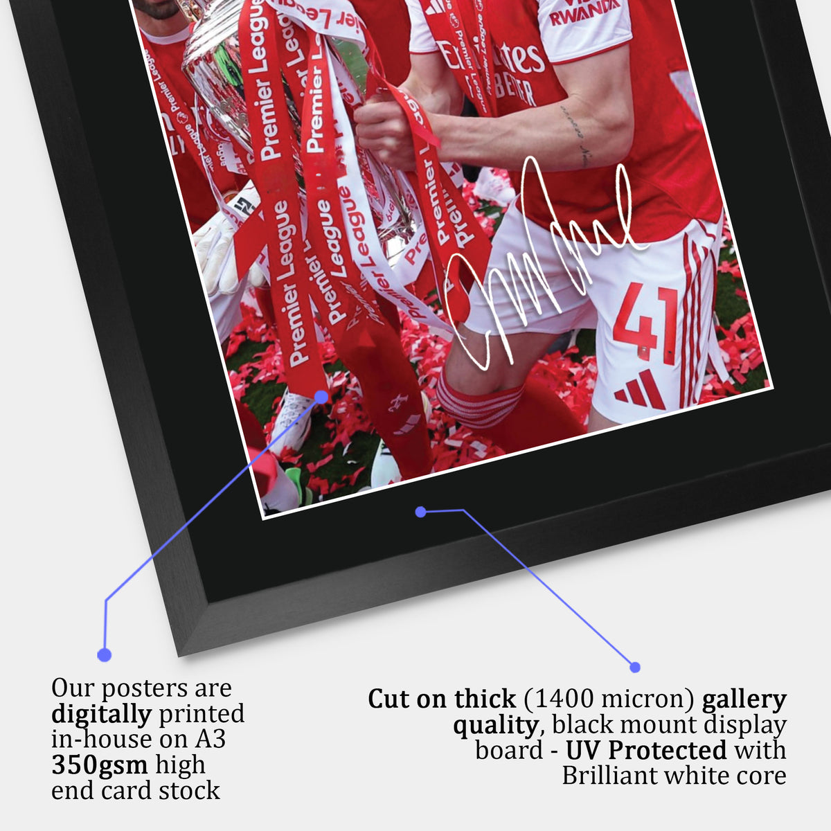 Declan Rice Winners A3 framed print, view 4