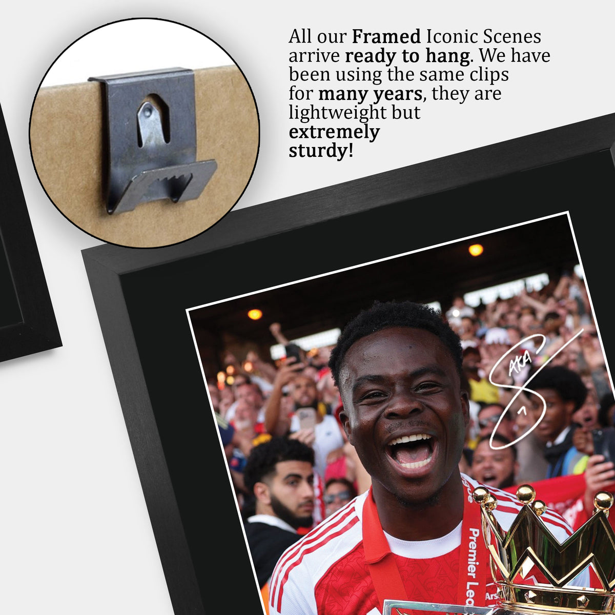 Bukayo Saka Winner A3 framed print, view 5