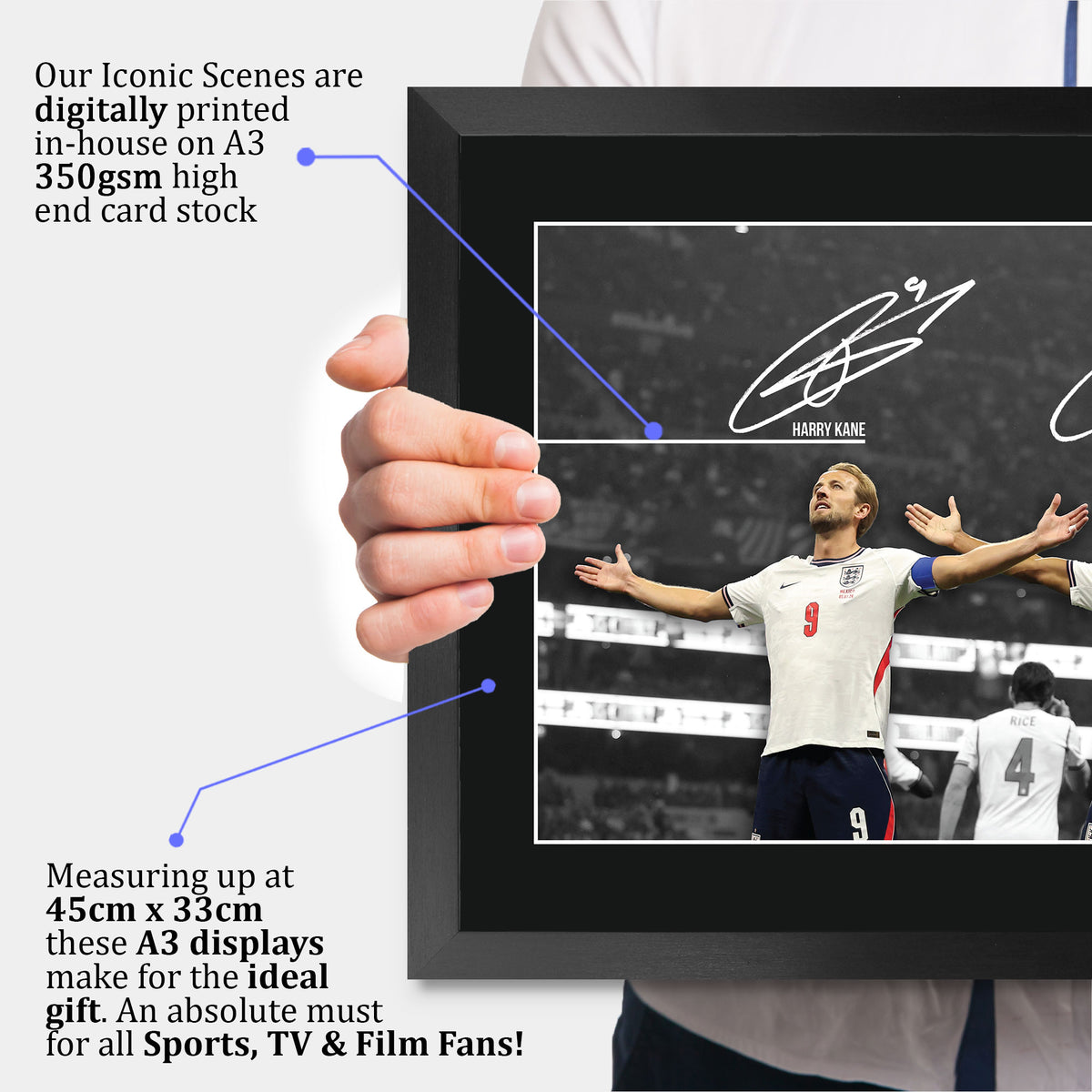 Harry Kane & Jude Bellingham England A3 framed print, view 3
