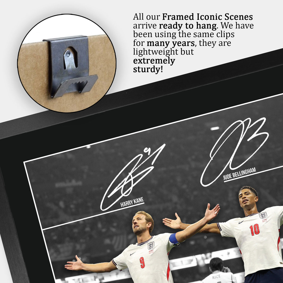 Harry Kane & Jude Bellingham England A3 framed print, view 5