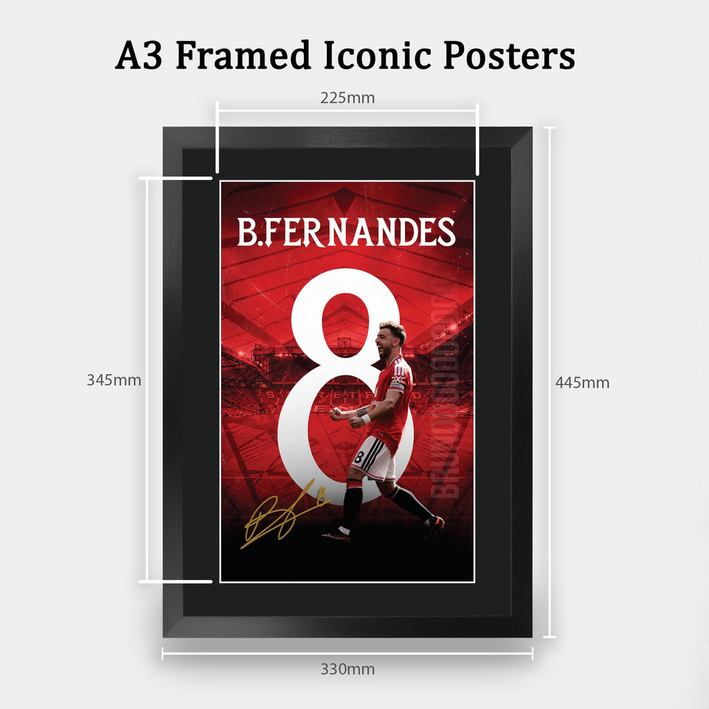 Bruno Fernandes Framed A3 Football A3 framed print, view 2