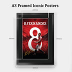 Bruno Fernandes Framed A3 Football A3 framed print, view 2