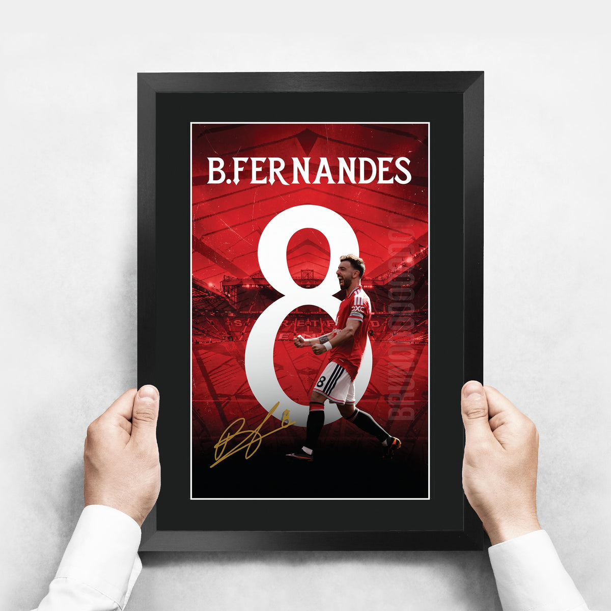 Bruno Fernandes Framed A3 Football A3 framed print, view 3