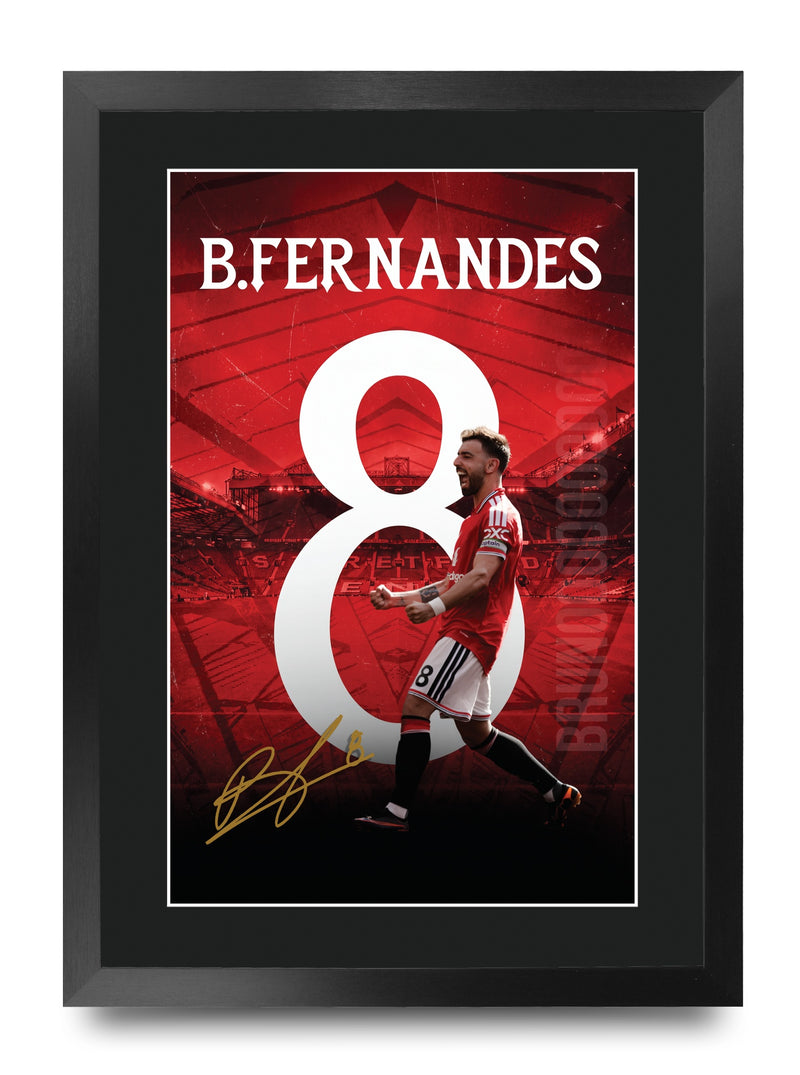 Bruno Fernandes Framed A3 Football A3 Framed Print