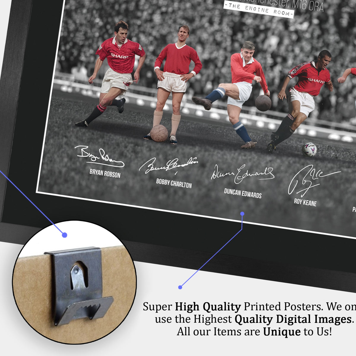 Man Utd The Engine Room A3 framed print, view 5