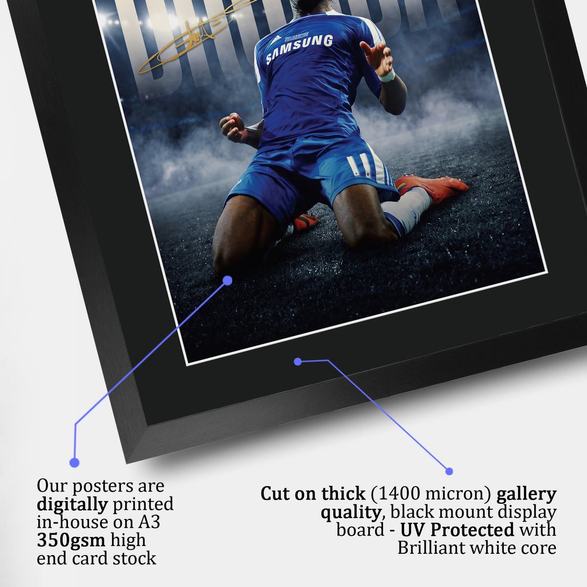 Didier Drogba True Icon A3 framed print, view 4