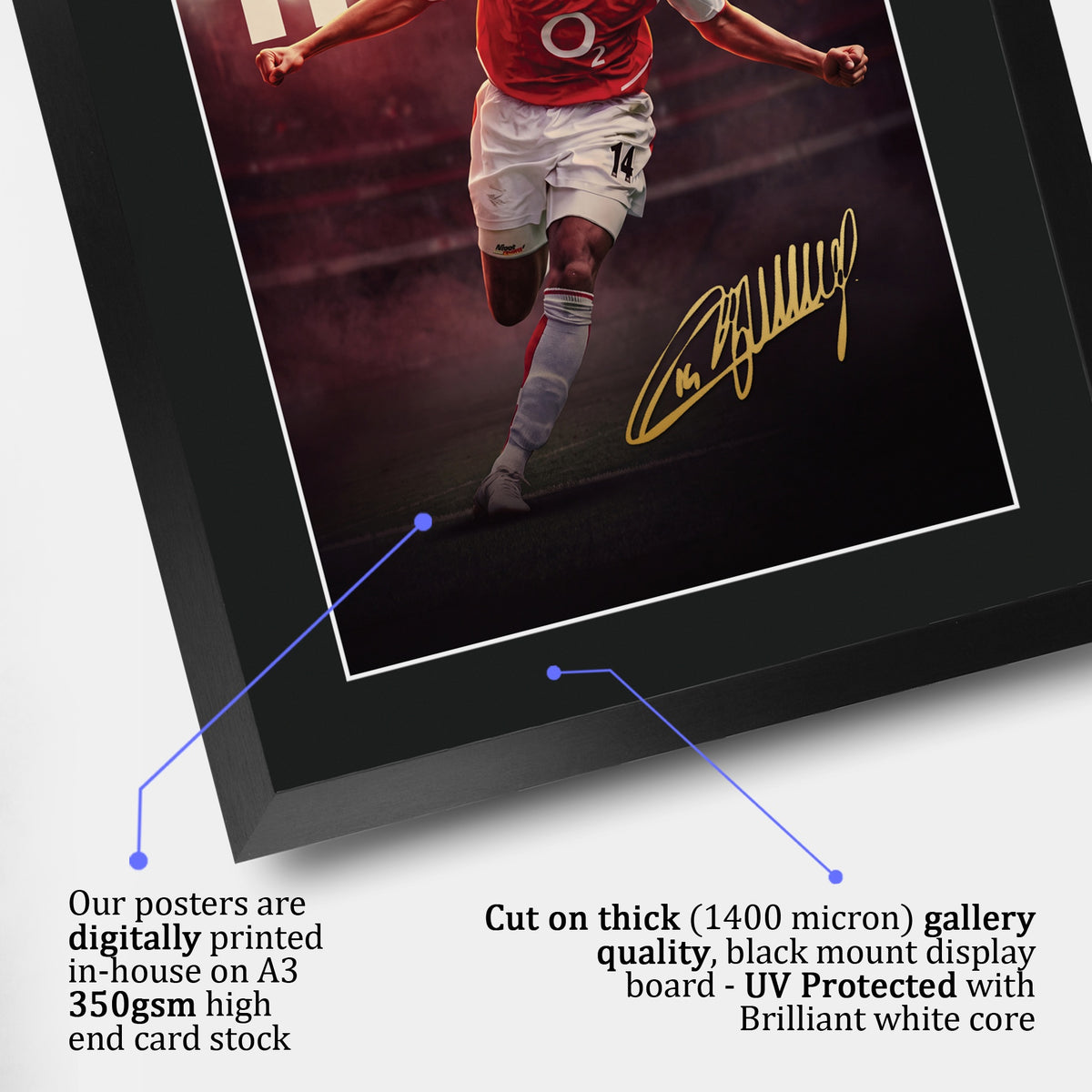 Thierry Henry True Icon A3 framed print, view 4