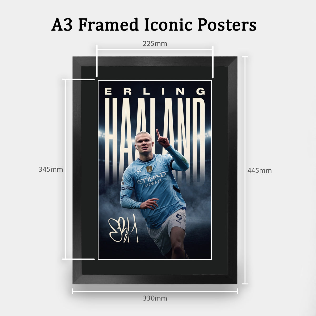 Erling Haaland A3 framed print, view 2