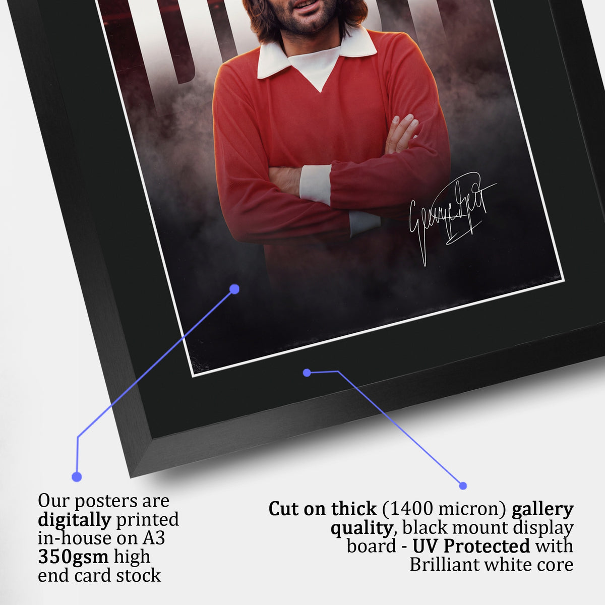 George Best True Icon A3 framed print, view 4