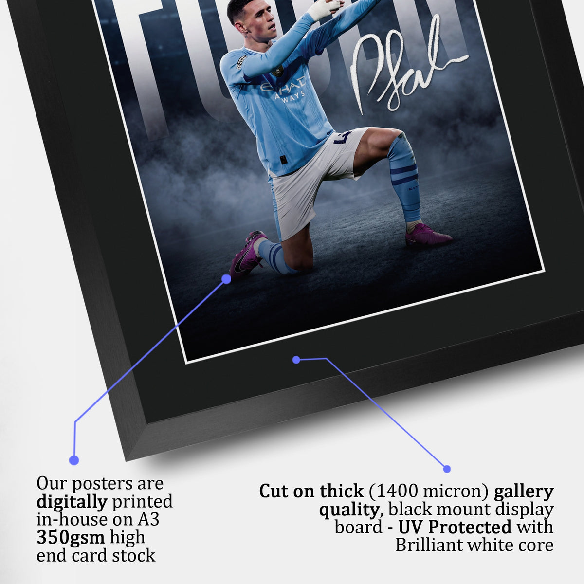 Phil Foden A3 framed print, view 4