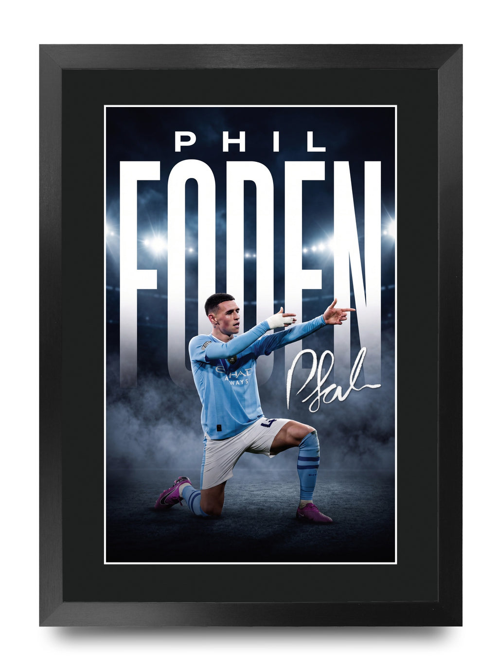 Phil Foden A3 framed print