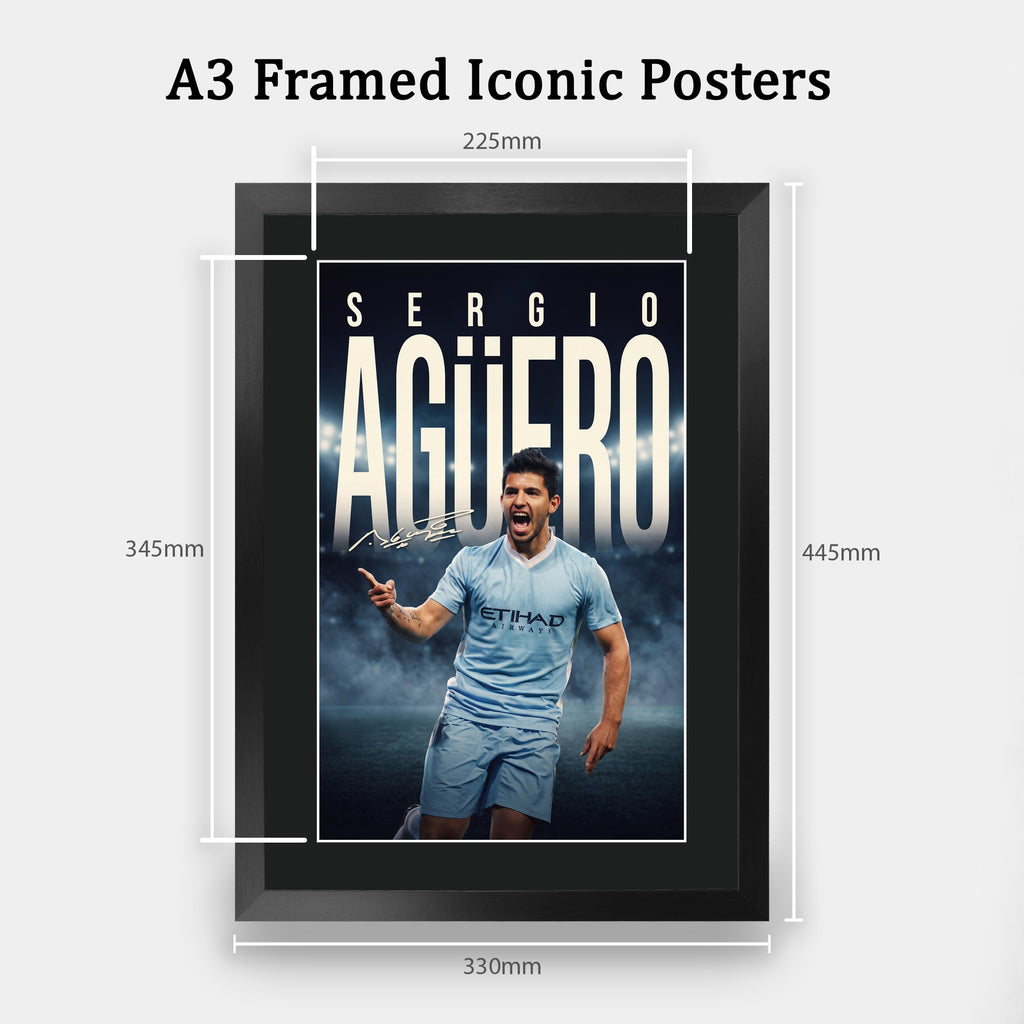 Sergio Aguero A3 framed print, view 2
