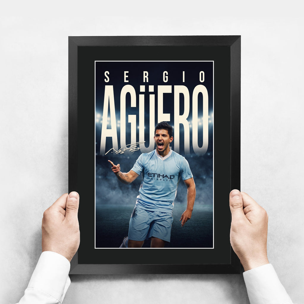 Sergio Aguero A3 framed print, view 3
