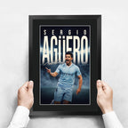 Sergio Aguero A3 framed print, view 3