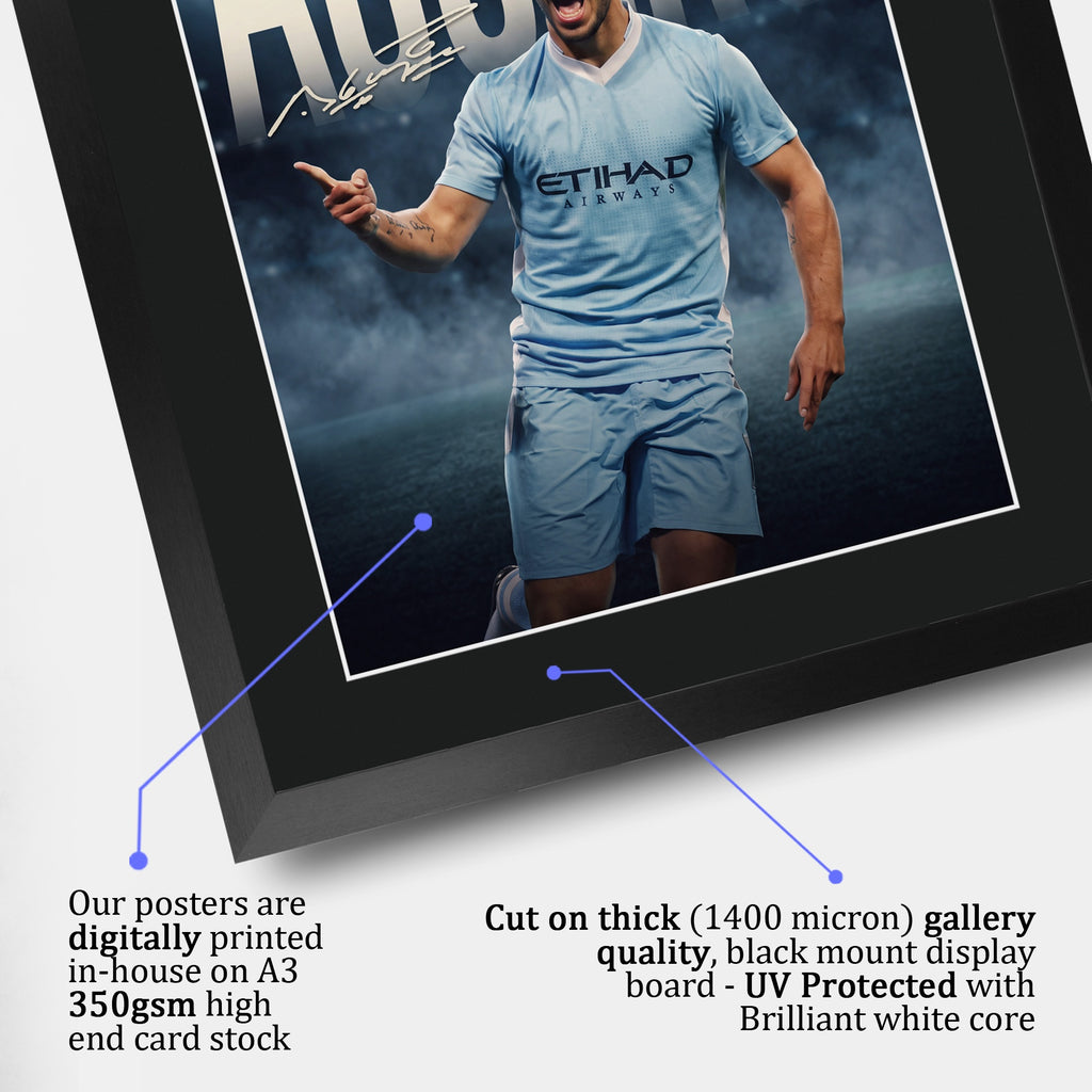Sergio Aguero A3 framed print, view 4