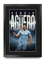 Sergio Aguero A3 framed print