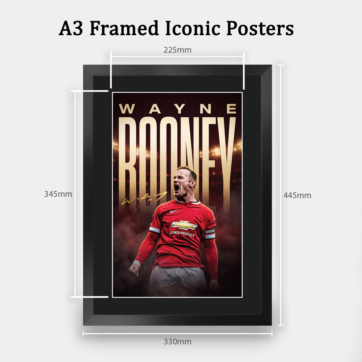 Wayne Rooney True Icon A3 framed print, view 2