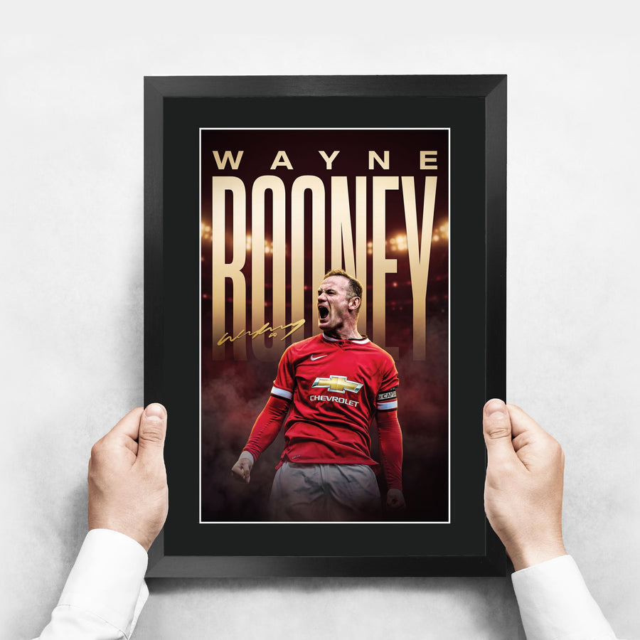 The framed print held up to show its size