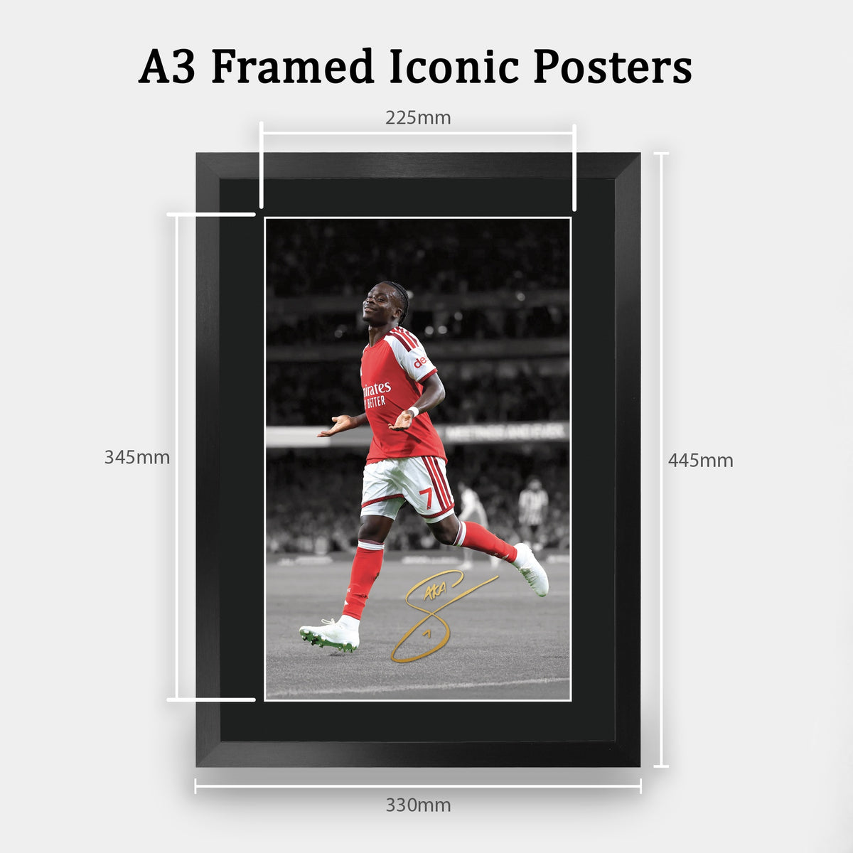 Bukayo Saka Contrast Icon A3 framed print, view 2