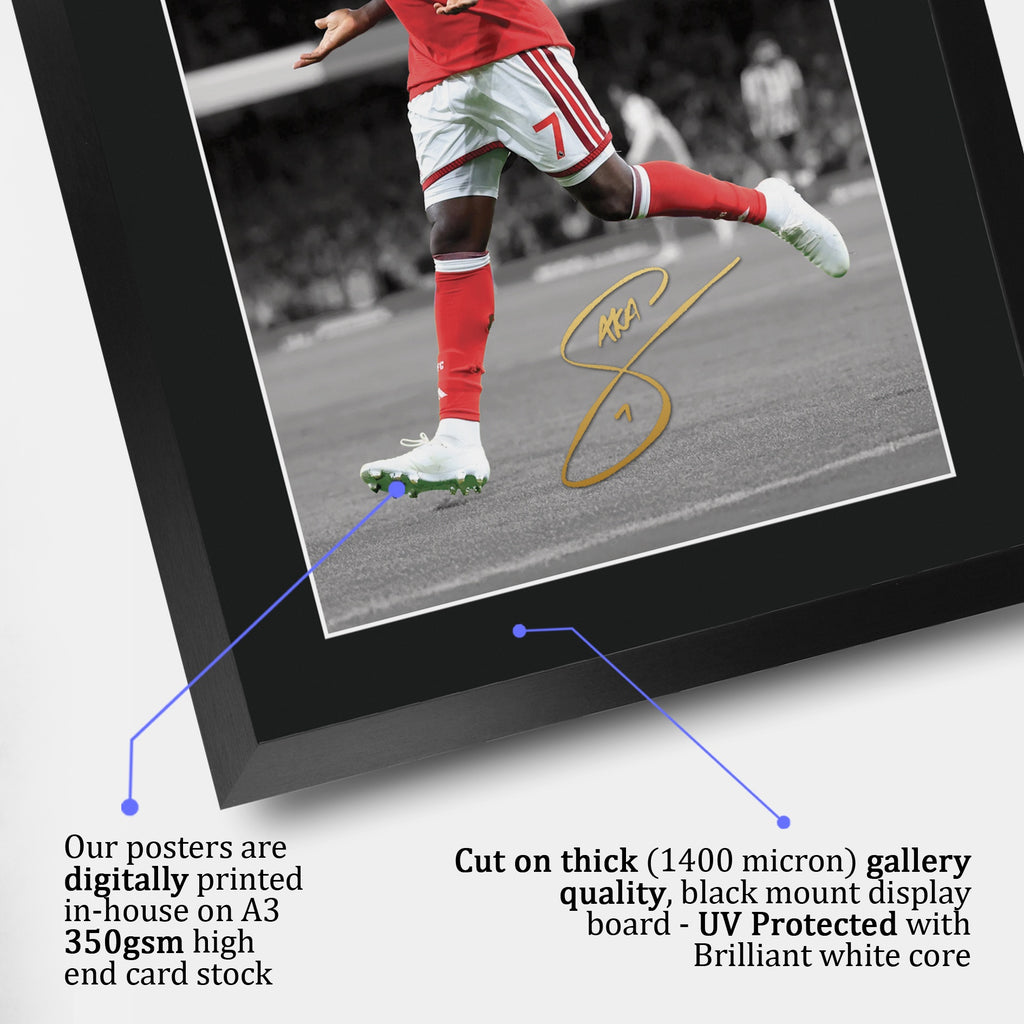 Bukayo Saka Contrast Icon A3 framed print, view 4