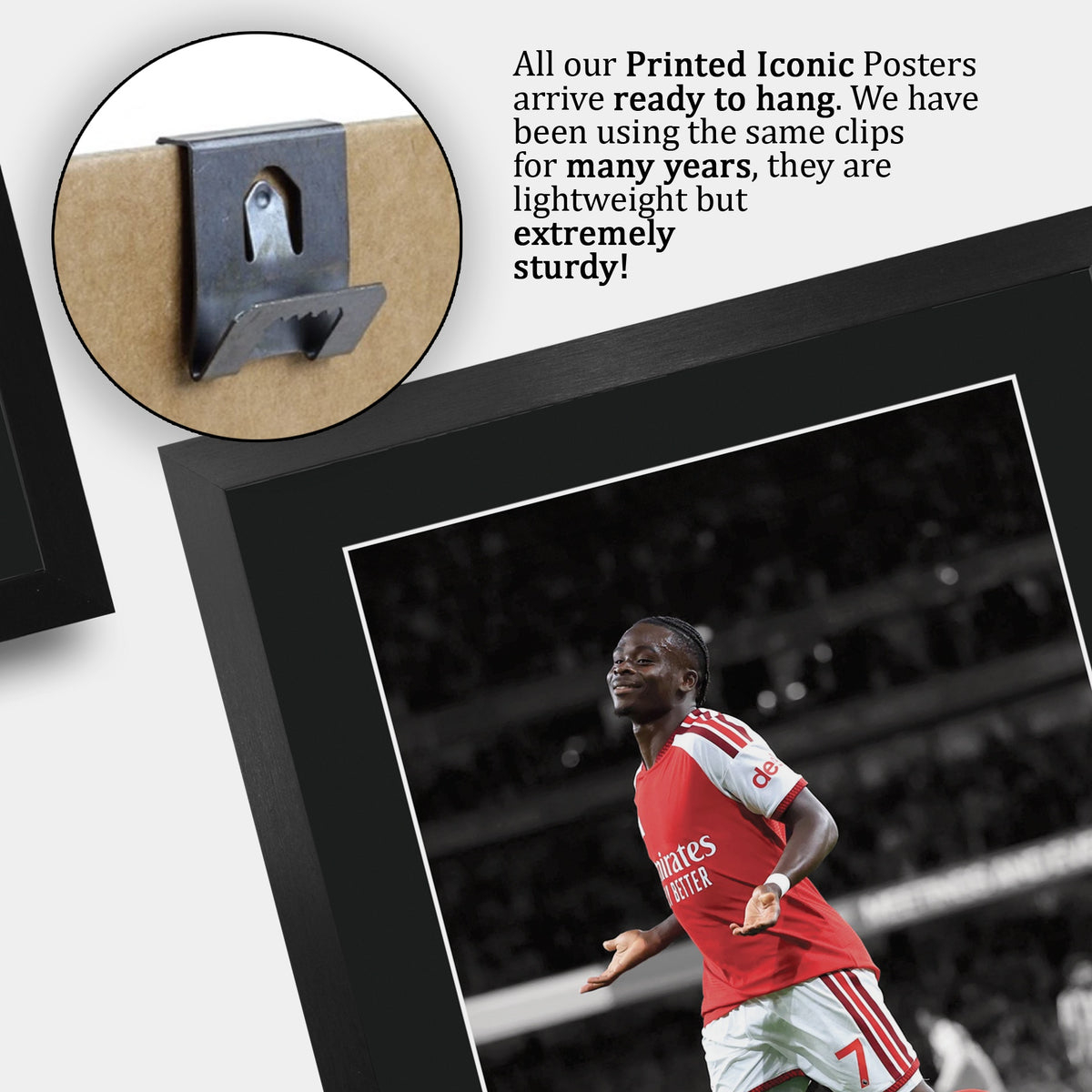 Bukayo Saka Contrast Icon A3 framed print, view 5