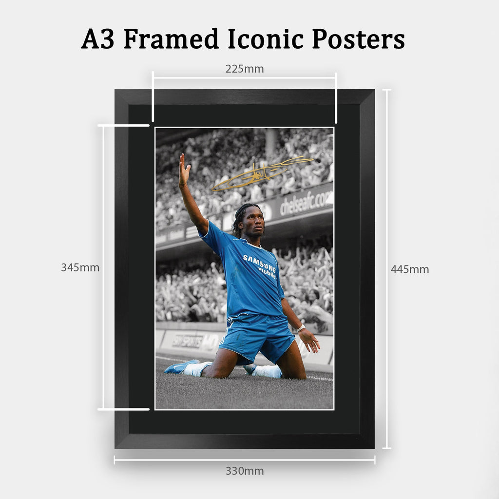 Didier Drogba Contrast Icon A3 framed print, view 2