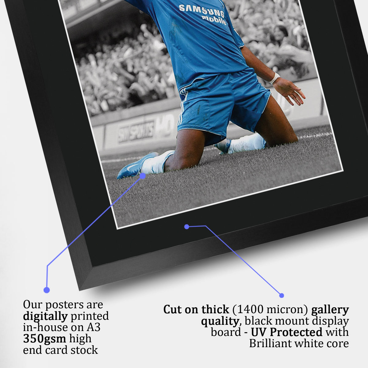 Didier Drogba Contrast Icon A3 framed print, view 4